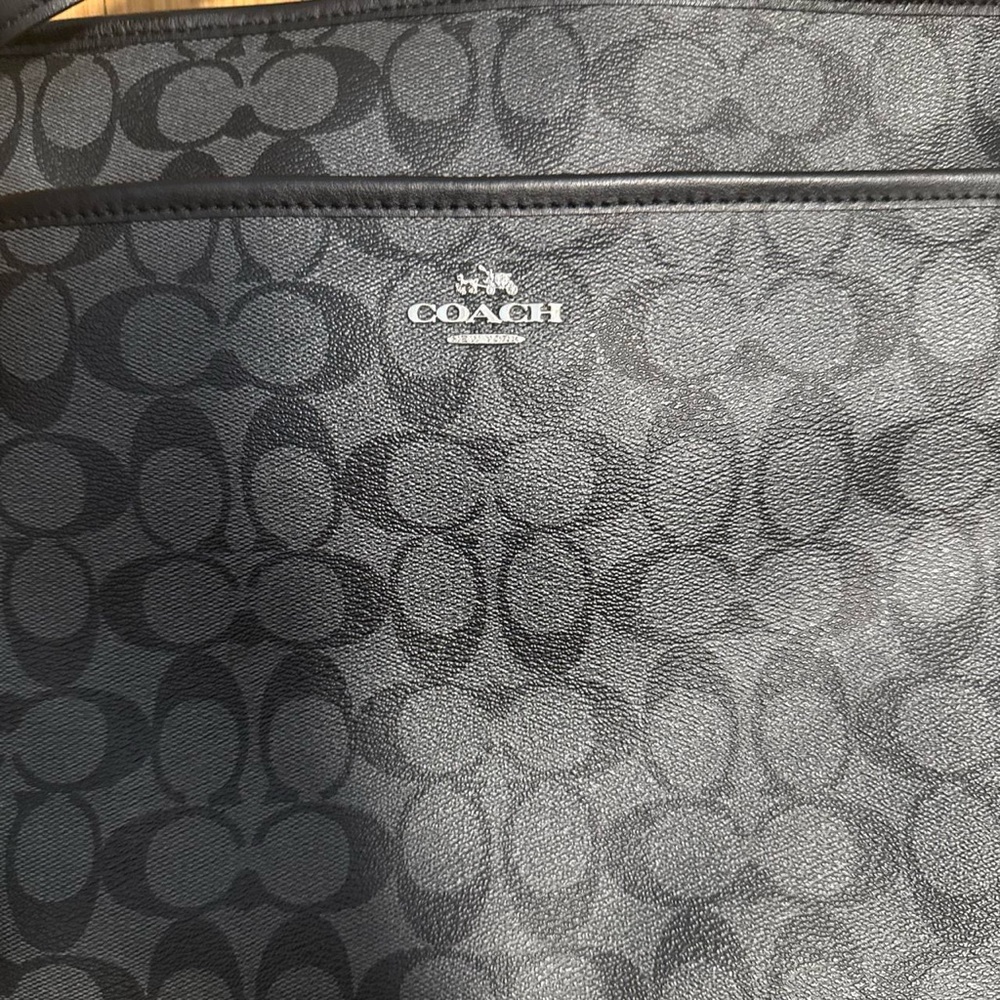 Coach Black and Charcoal Signature Crossbody Bag - Picture 3 of 4